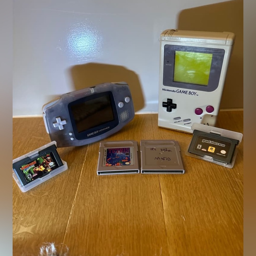 Gameboy game, boy, advanced, pre-beta Mario, Tetris donkey, Kong GTA